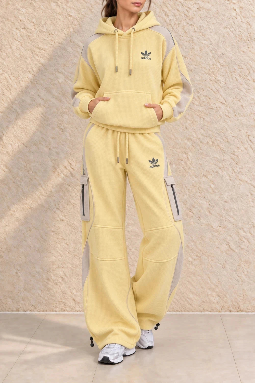 Casual Waffle Knit Lounge Set
